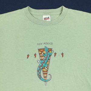 Vintage 1997 New Mexico Southwestern Aztec Lizard T-Shirt USA Made Mens Large